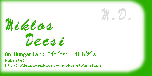 miklos decsi business card